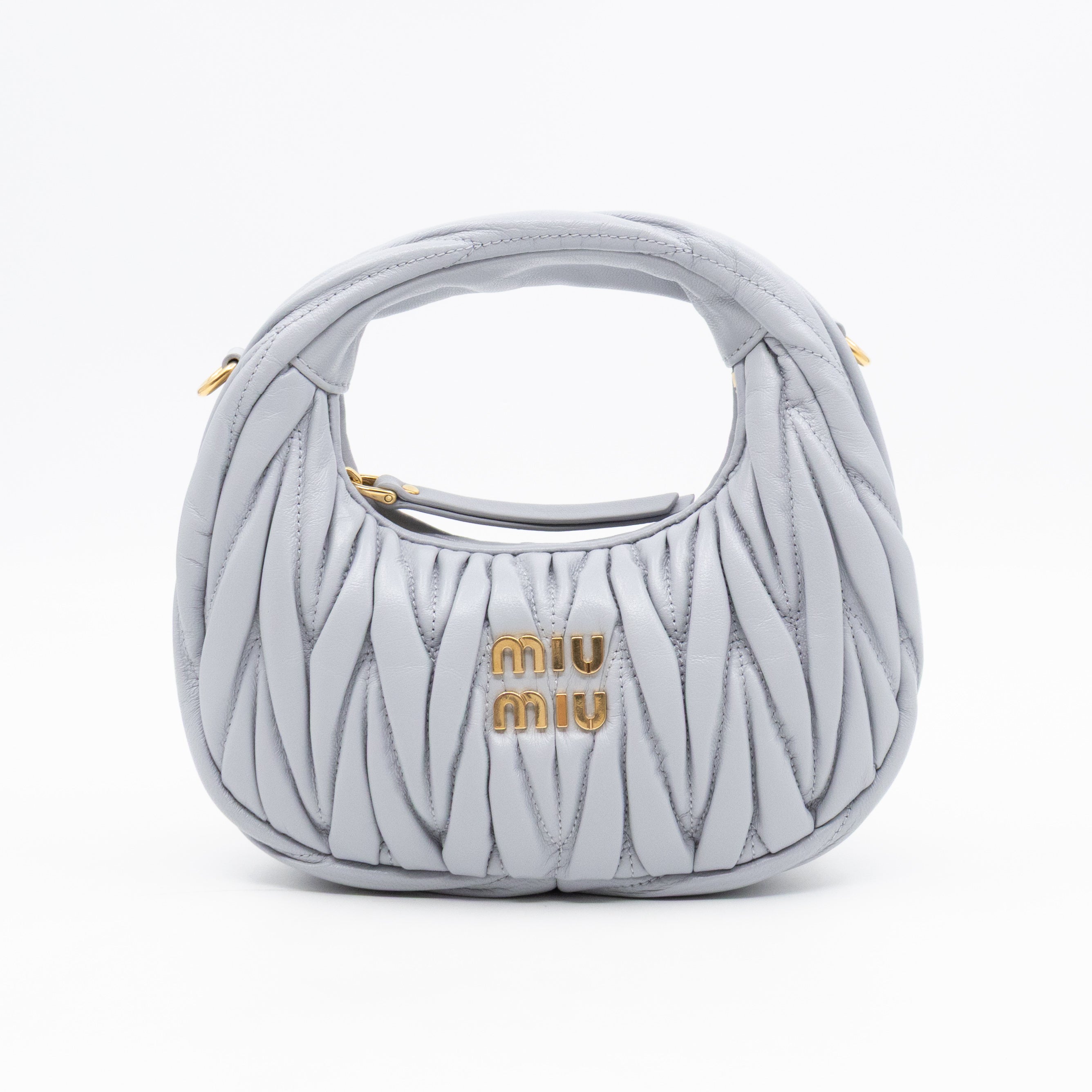 Wander Mini Hobo Bag Cornflower Matelassé Nappa Leather