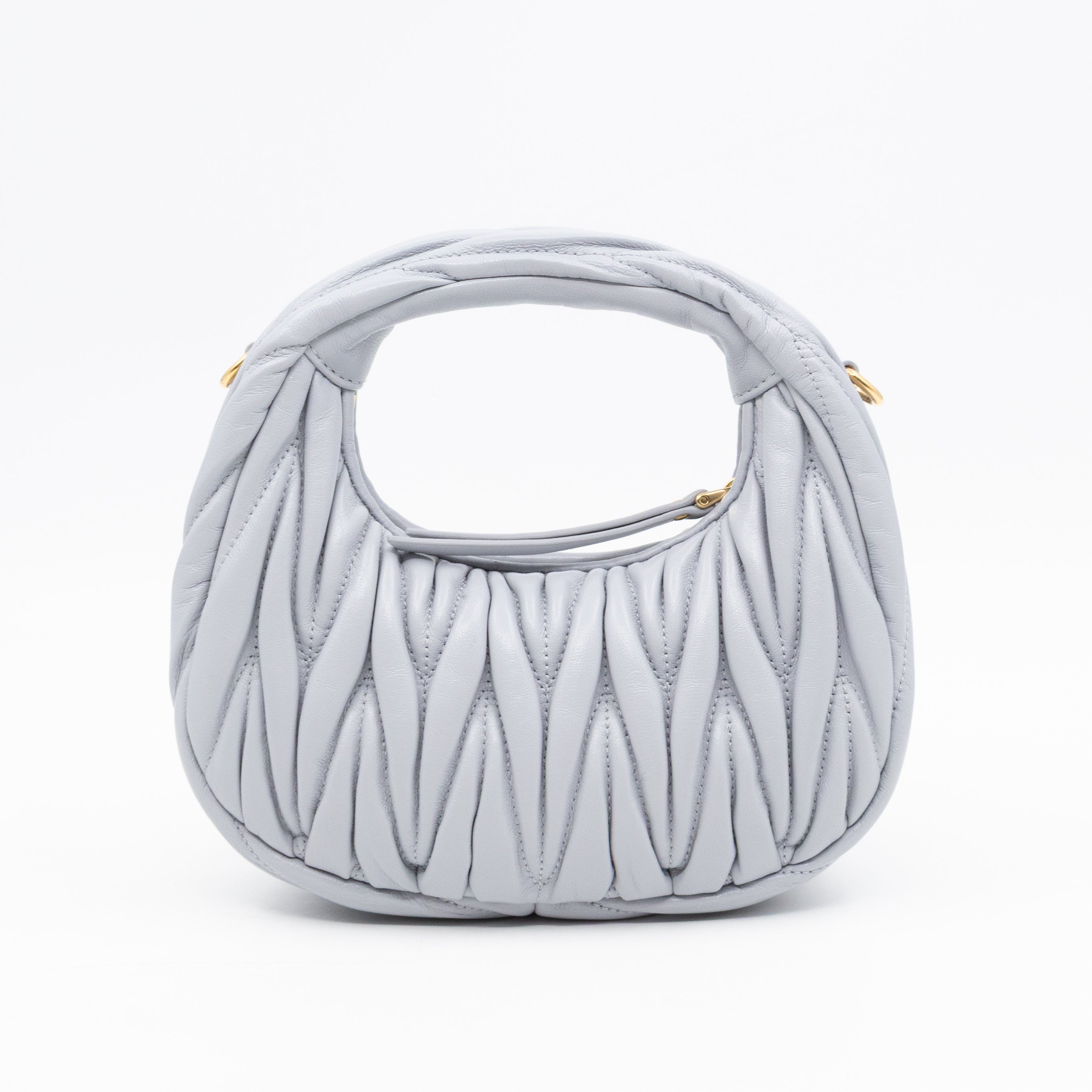 Wander Mini Hobo Bag Cornflower Matelassé Nappa Leather