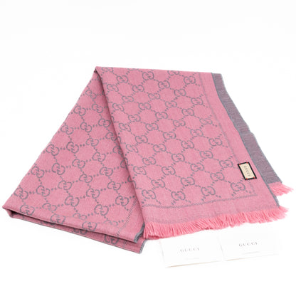 GG Wool Scarf Pink Graphite