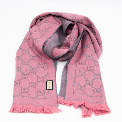 GG Wool Scarf Pink Graphite