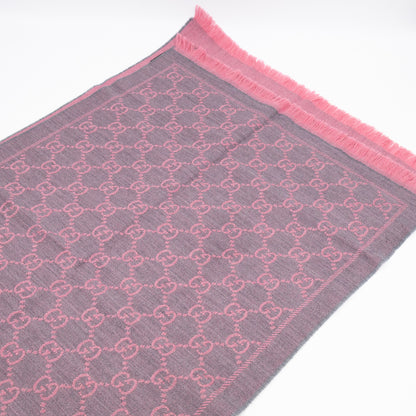 GG Wool Scarf Pink Graphite
