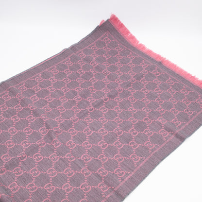 GG Wool Scarf Pink Graphite