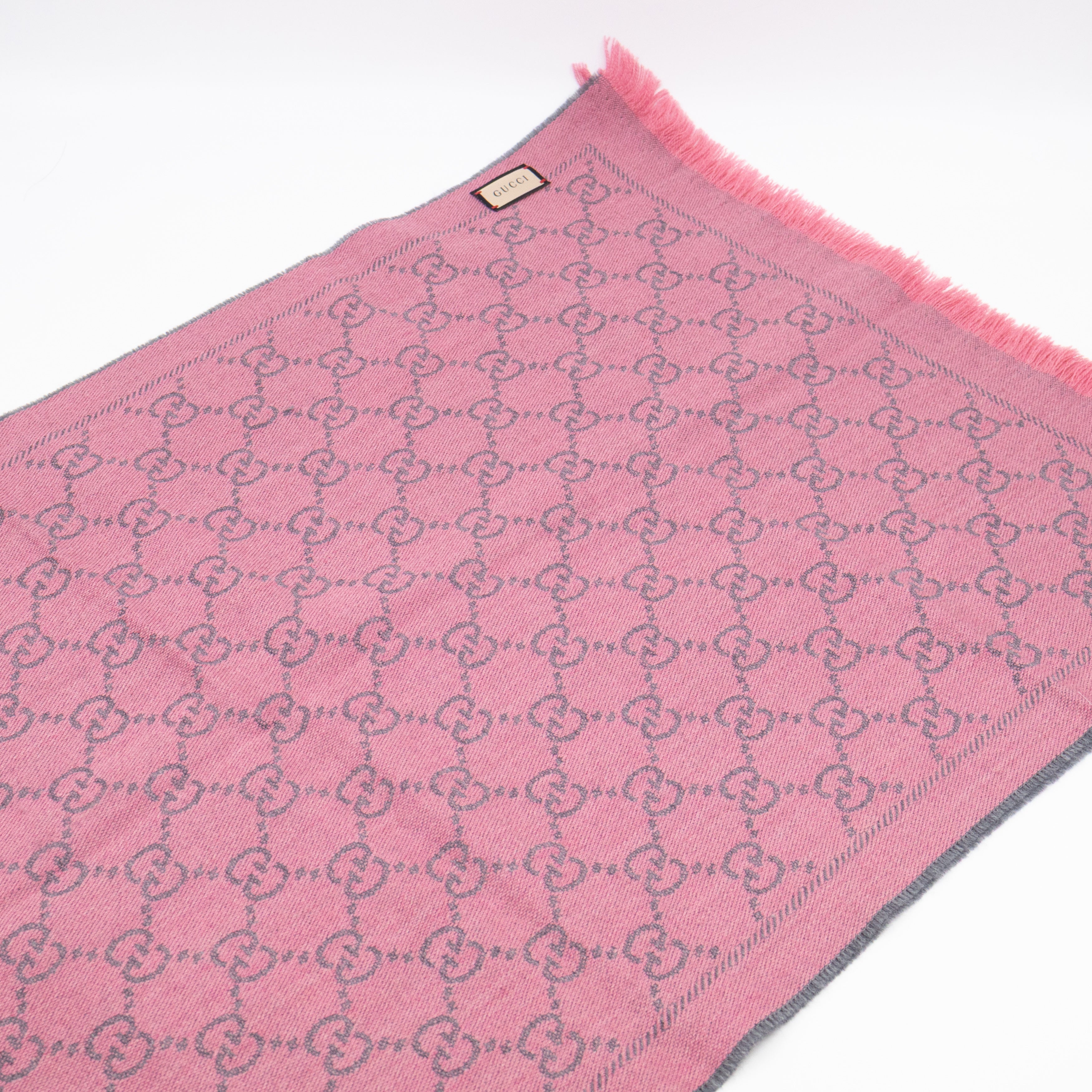 GG Wool Scarf Pink Graphite