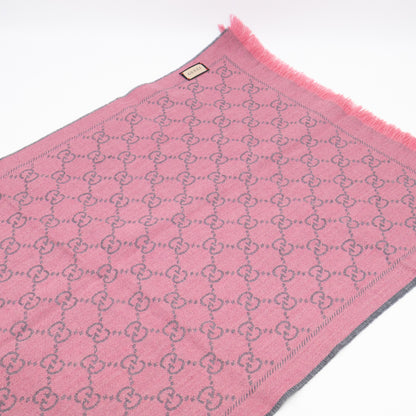 GG Wool Scarf Pink Graphite