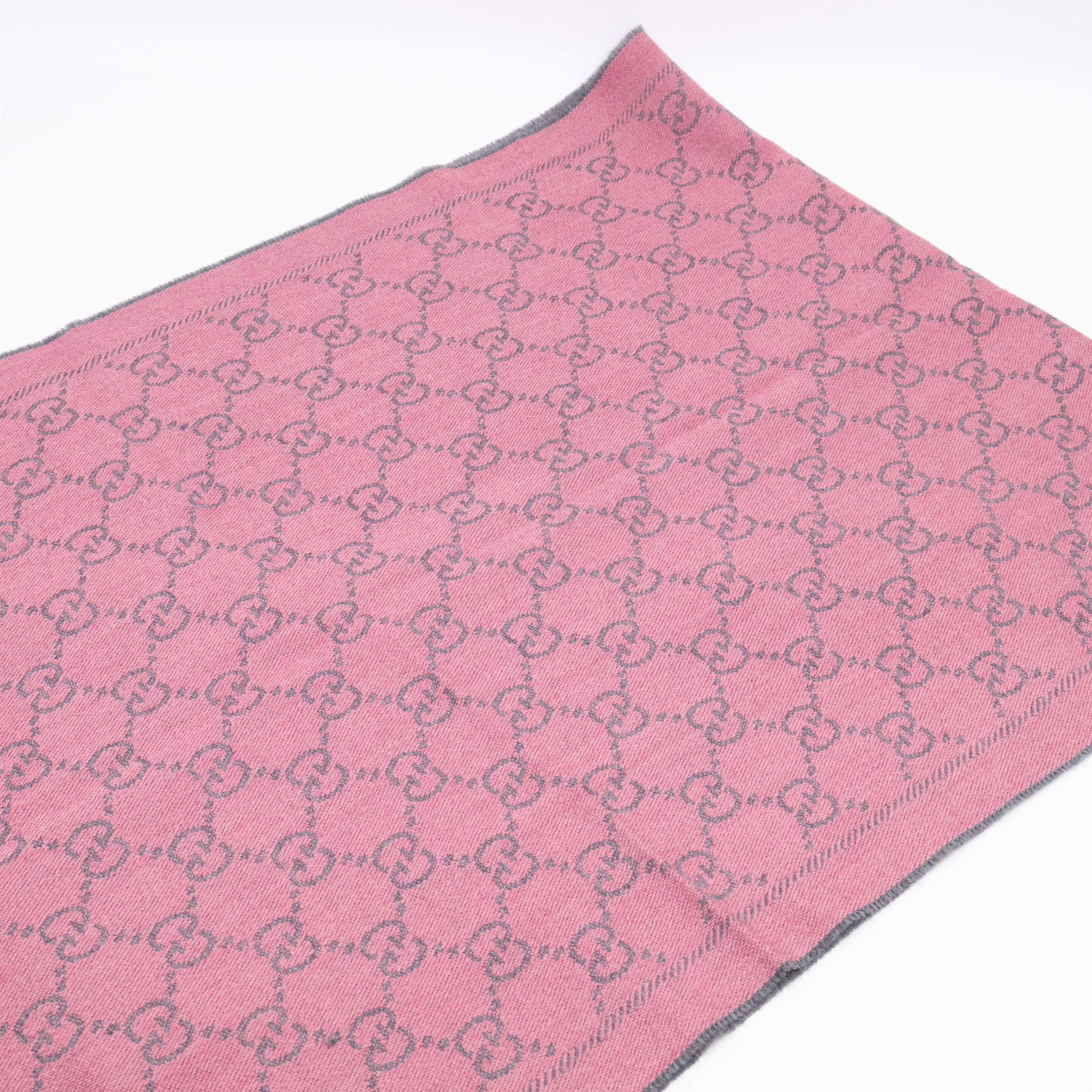 GG Wool Scarf Pink Graphite