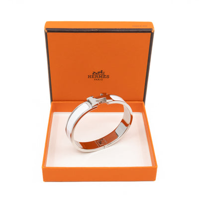 Clic H Bracelet PM White & Silver