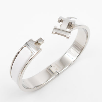 Clic H Bracelet PM White & Silver
