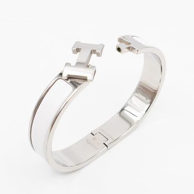 Clic H Bracelet PM White & Silver