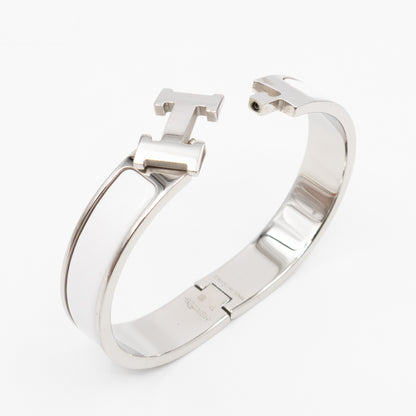 Clic H Bracelet PM White & Silver