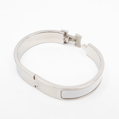 Clic H Bracelet PM White & Silver