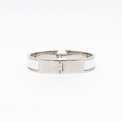 Clic H Bracelet PM White & Silver