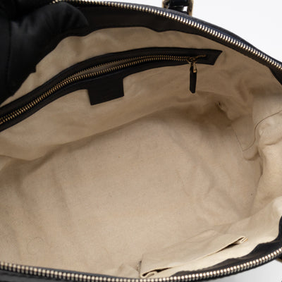 Web Tote Bag Medium GG Canvas Blue Leather