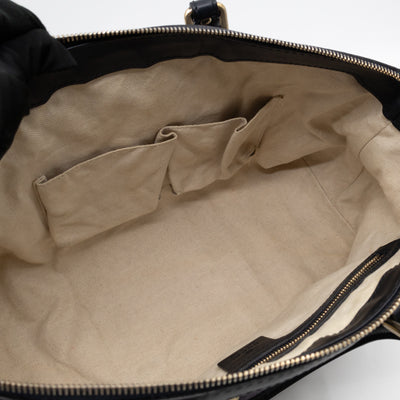 Web Tote Bag Medium GG Canvas Blue Leather