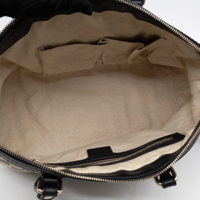 Web Tote Bag Medium GG Canvas Blue Leather