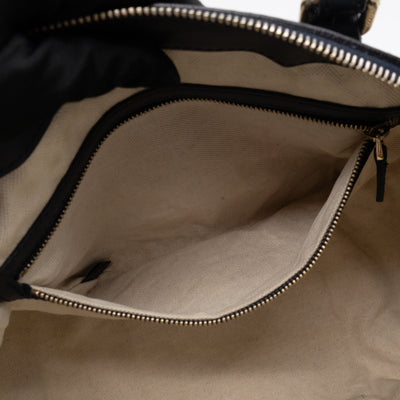 Web Tote Bag Medium GG Canvas Blue Leather