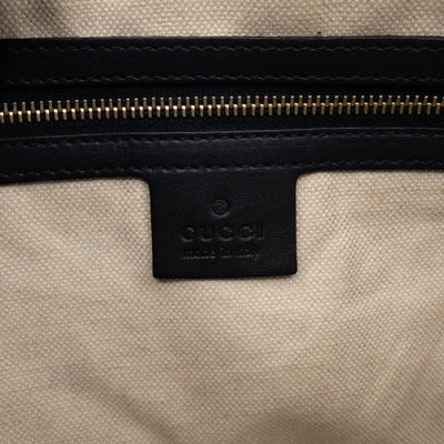 Web Tote Bag Medium GG Canvas Blue Leather