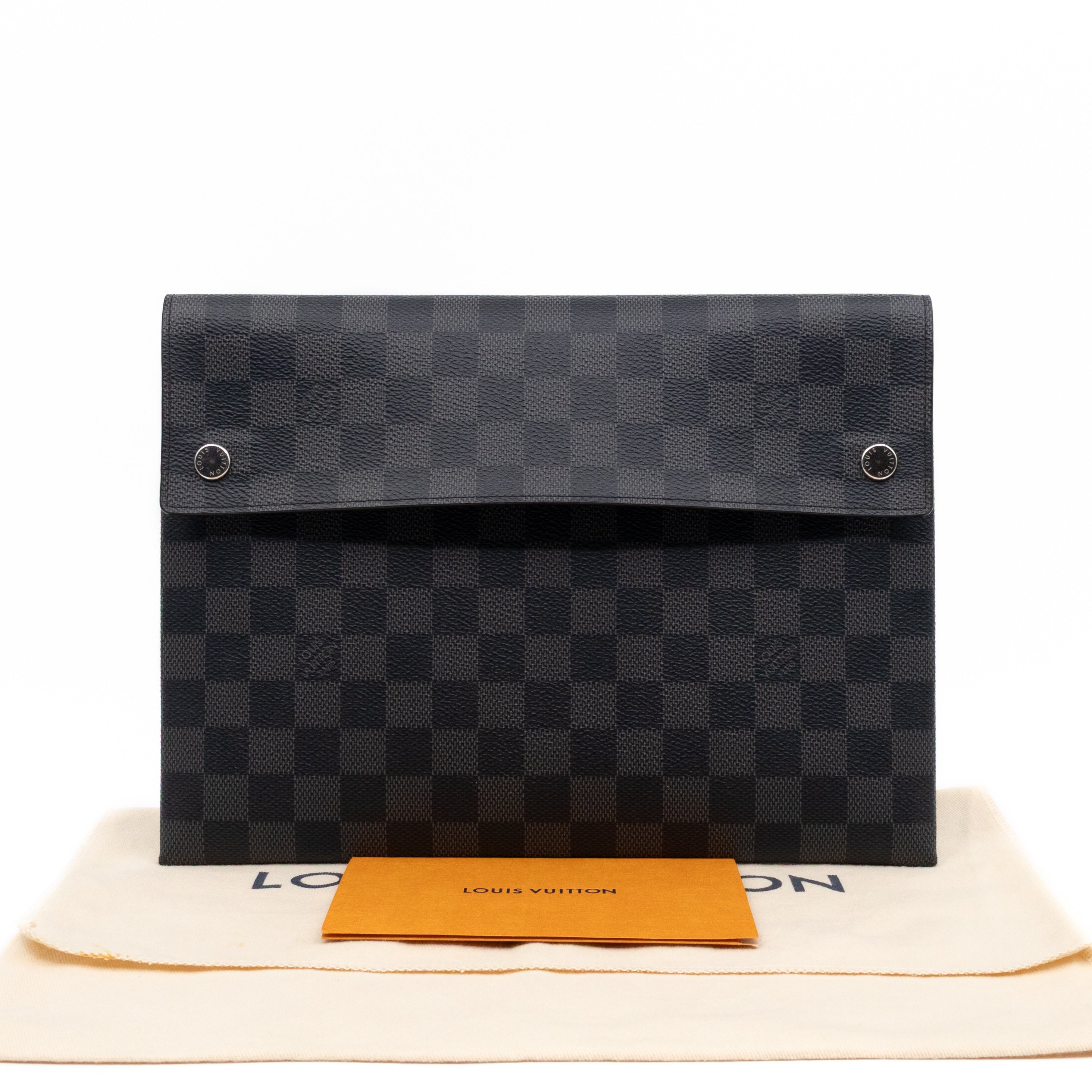 Alpha Triple Pouch Large Damier Graphite