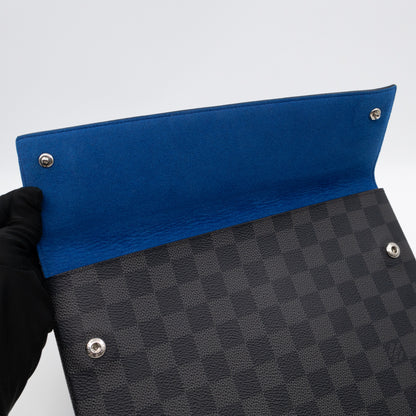 Alpha Triple Pouch Large Damier Graphite