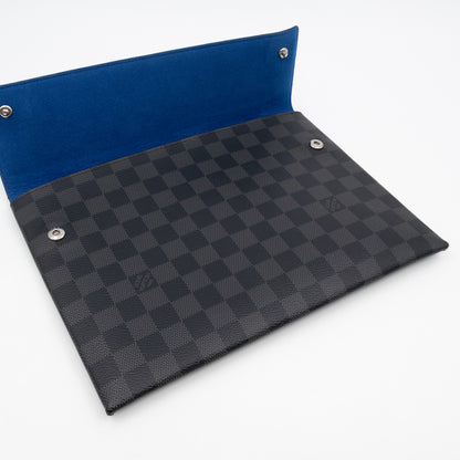 Alpha Triple Pouch Large Damier Graphite