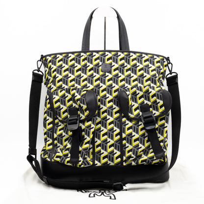 Cubic Logo Tote Bag Yellow Nylon