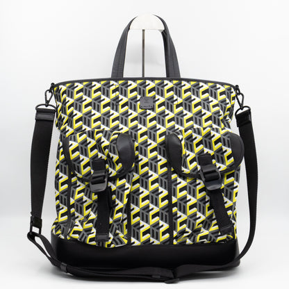 Cubic Logo Tote Bag Yellow Nylon