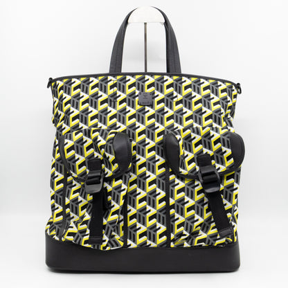 Cubic Logo Tote Bag Yellow Nylon