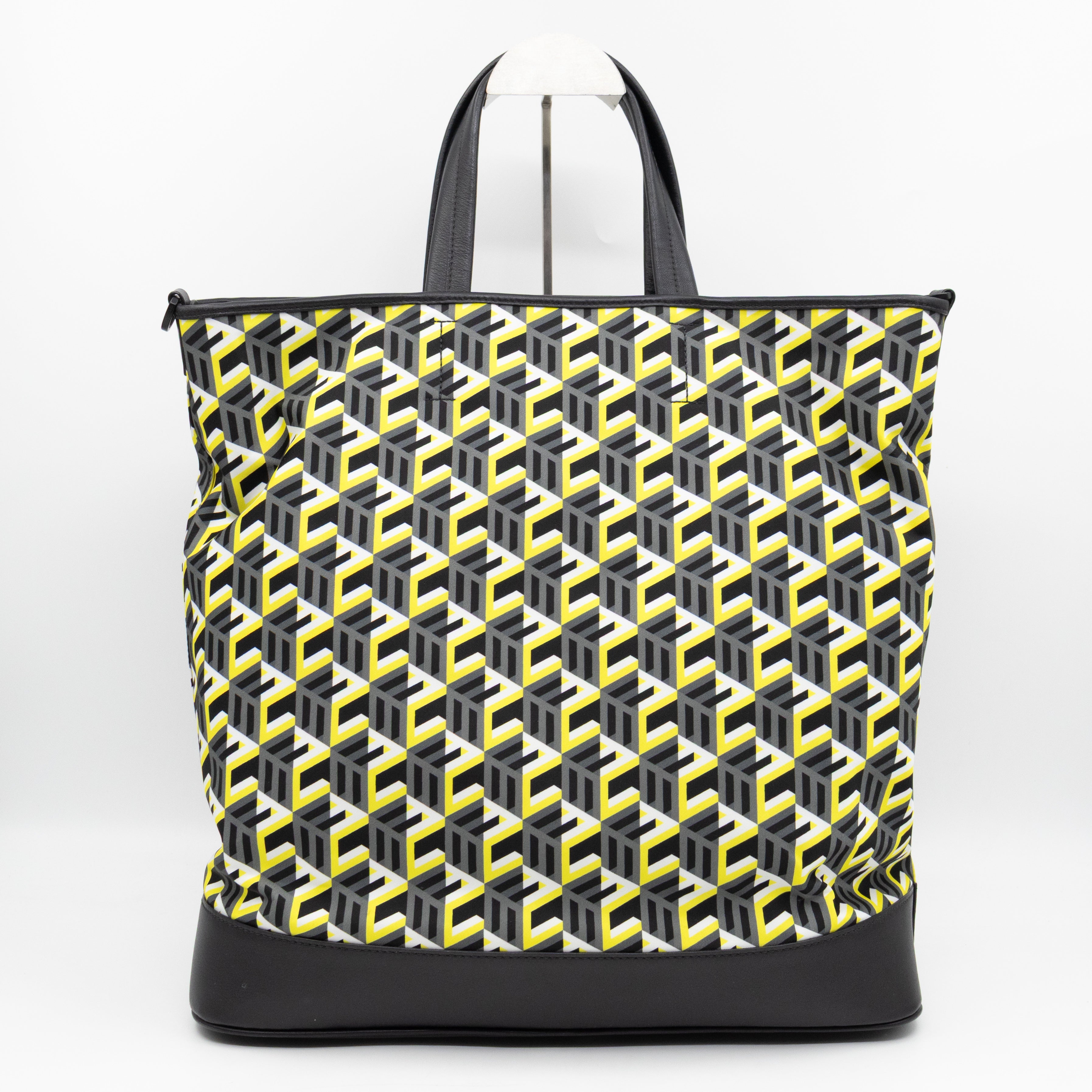 Cubic Logo Tote Bag Yellow Nylon