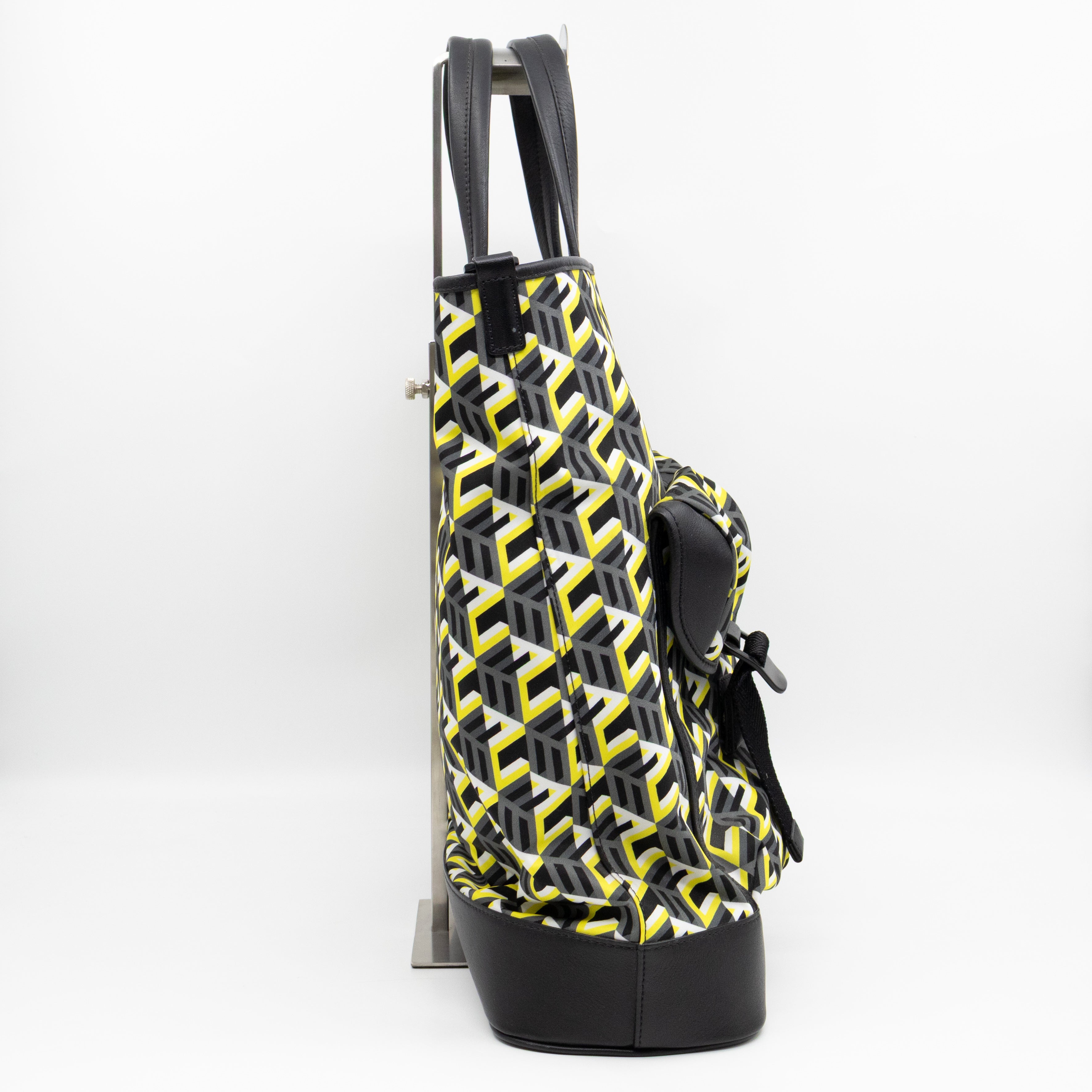 Cubic Logo Tote Bag Yellow Nylon