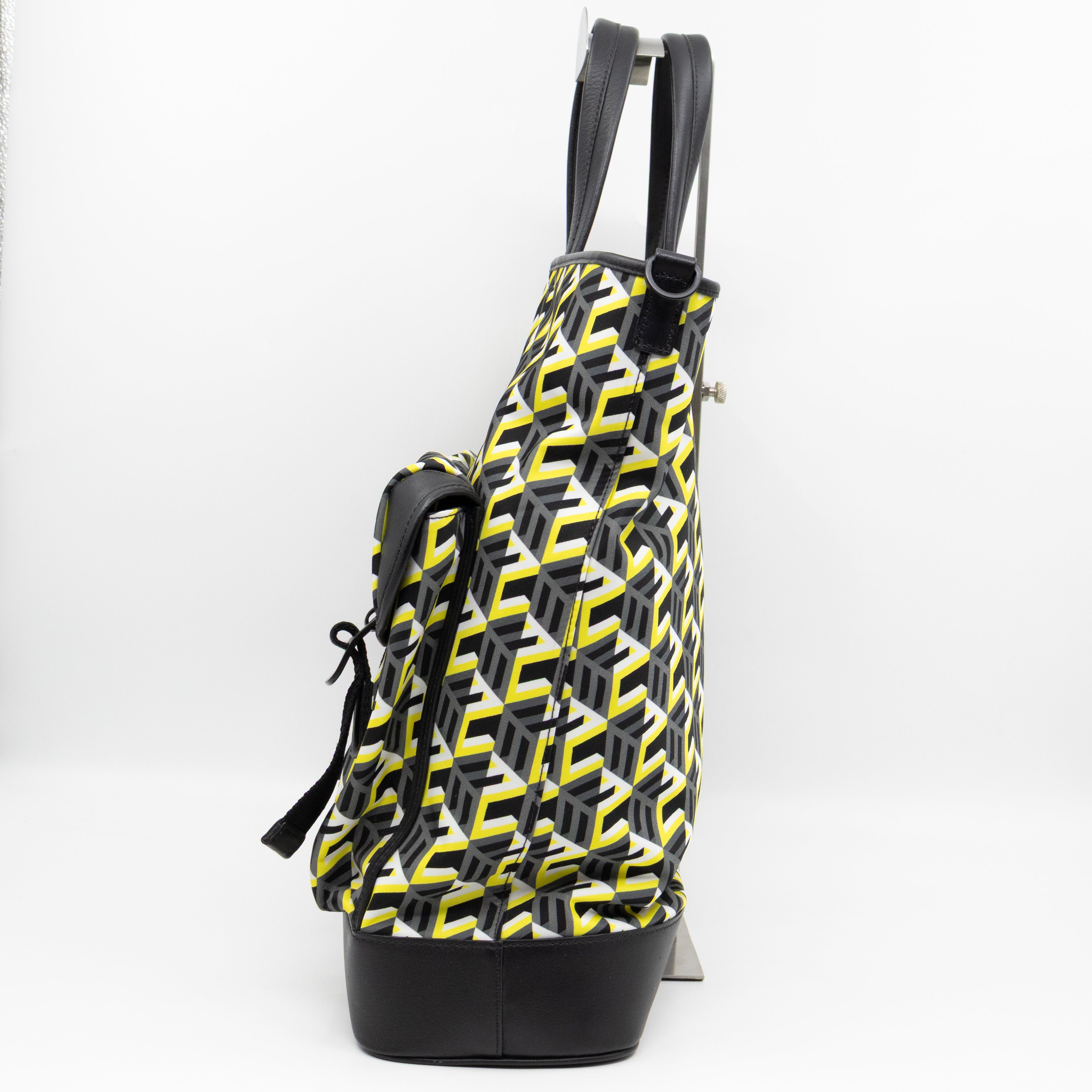 Cubic Logo Tote Bag Yellow Nylon