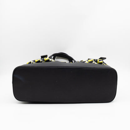 Cubic Logo Tote Bag Yellow Nylon