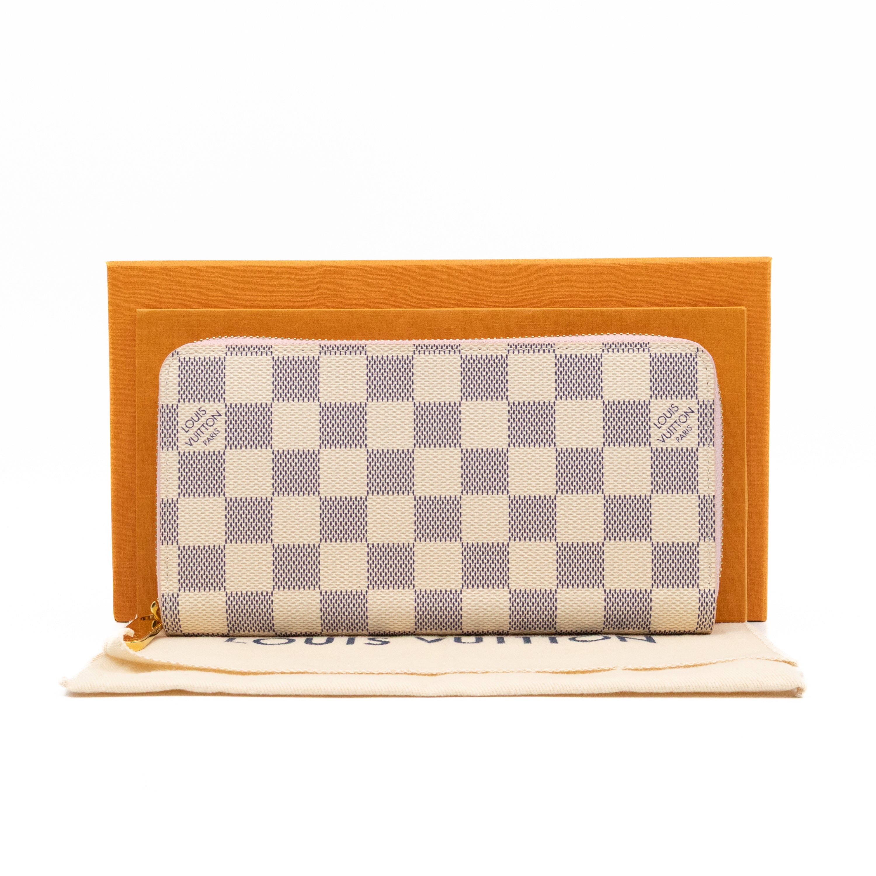 Zippy Wallet Damier Azur Rose Ballerine
