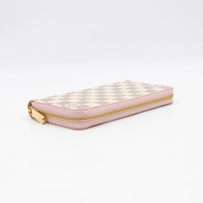 Zippy Wallet Damier Azur Rose Ballerine