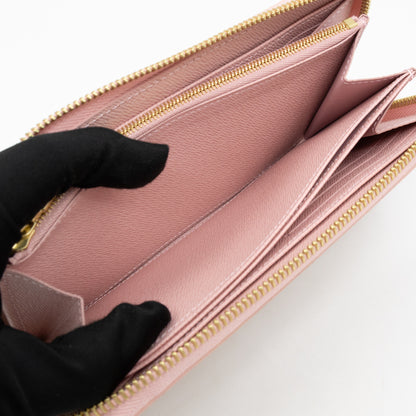 Zippy Wallet Damier Azur Rose Ballerine