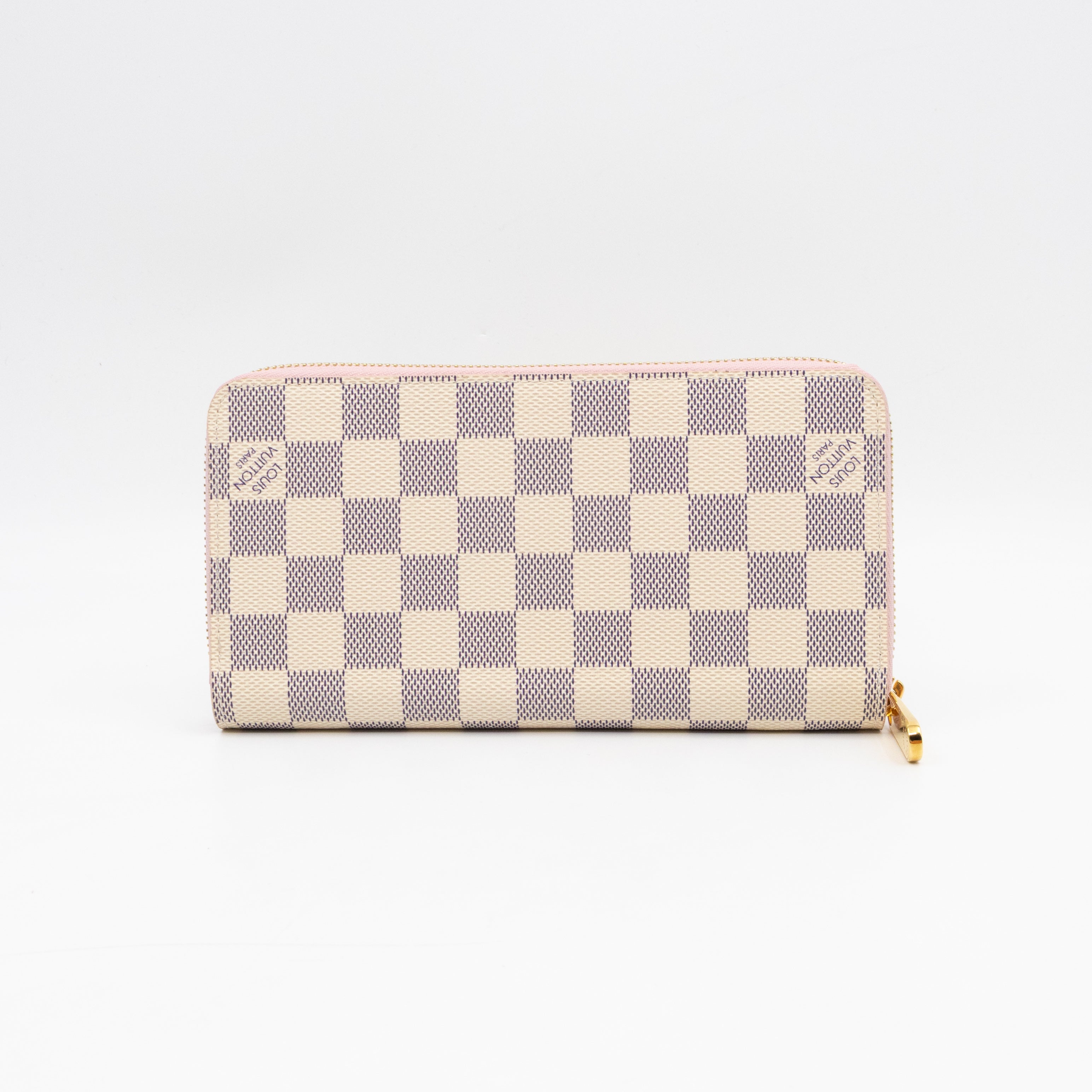 Zippy Wallet Damier Azur Rose Ballerine