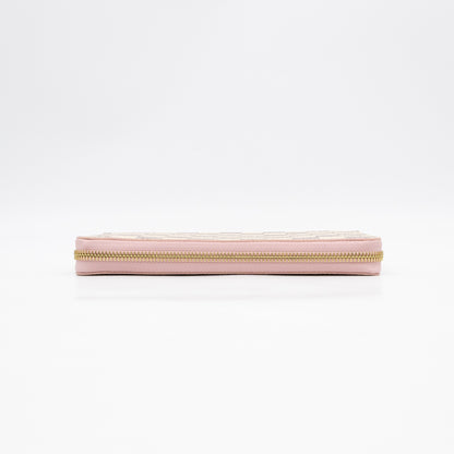 Zippy Wallet Damier Azur Rose Ballerine