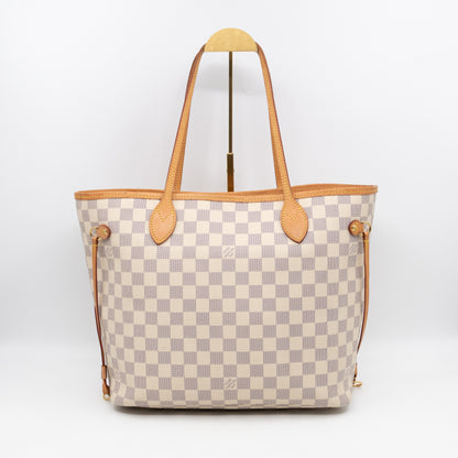 Neverfull MM Damier Azur Rose Ballerine