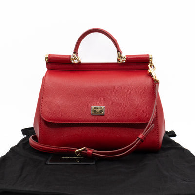 Sicily Medium Red Dauphine Leather