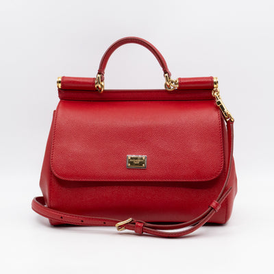 Sicily Medium Red Dauphine Leather