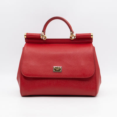 Sicily Medium Red Dauphine Leather