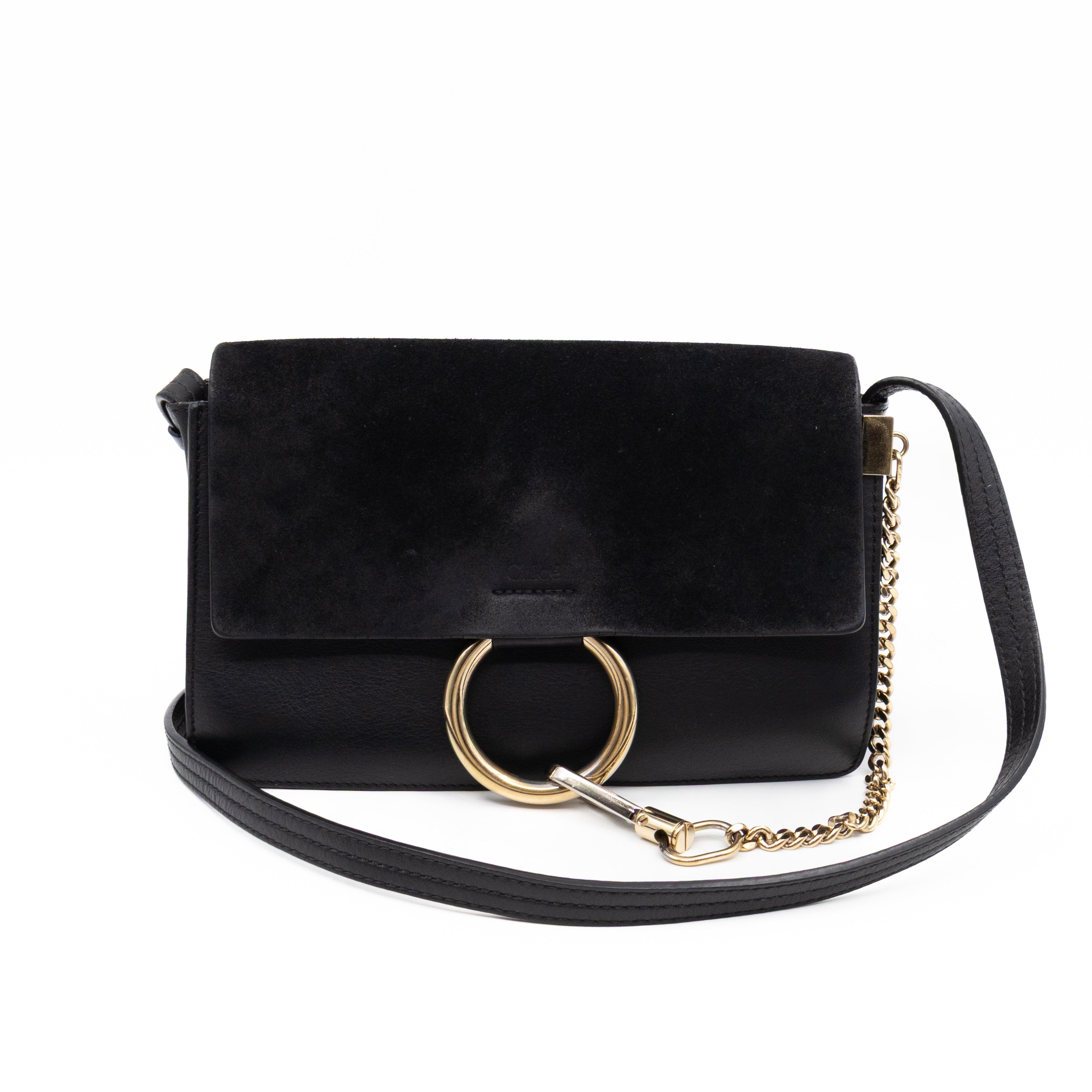 Faye Crossbody Black Leather & Suede