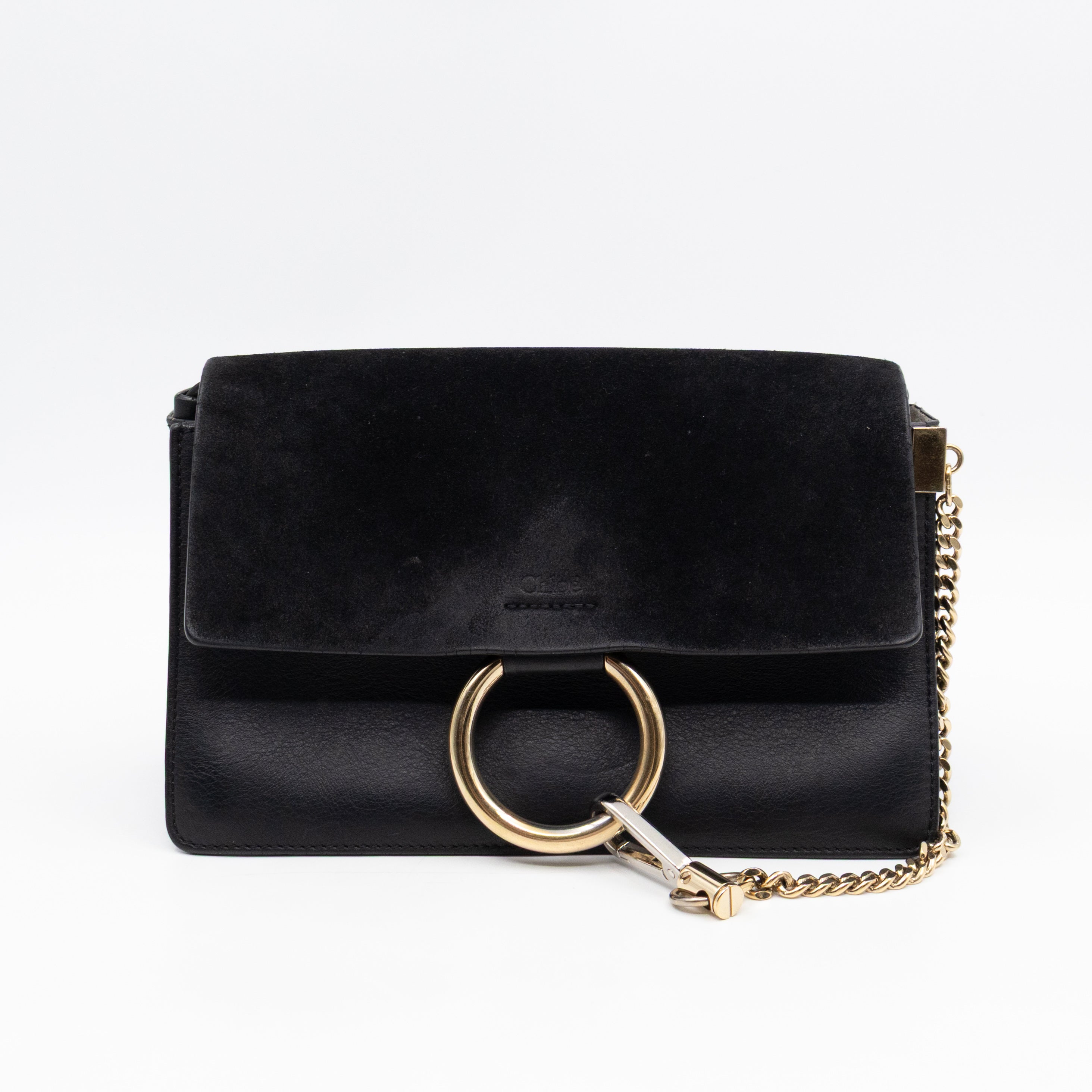 Faye Crossbody Black Leather & Suede