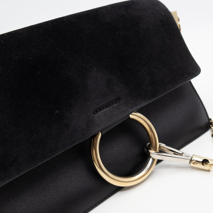 Faye Crossbody Black Leather & Suede