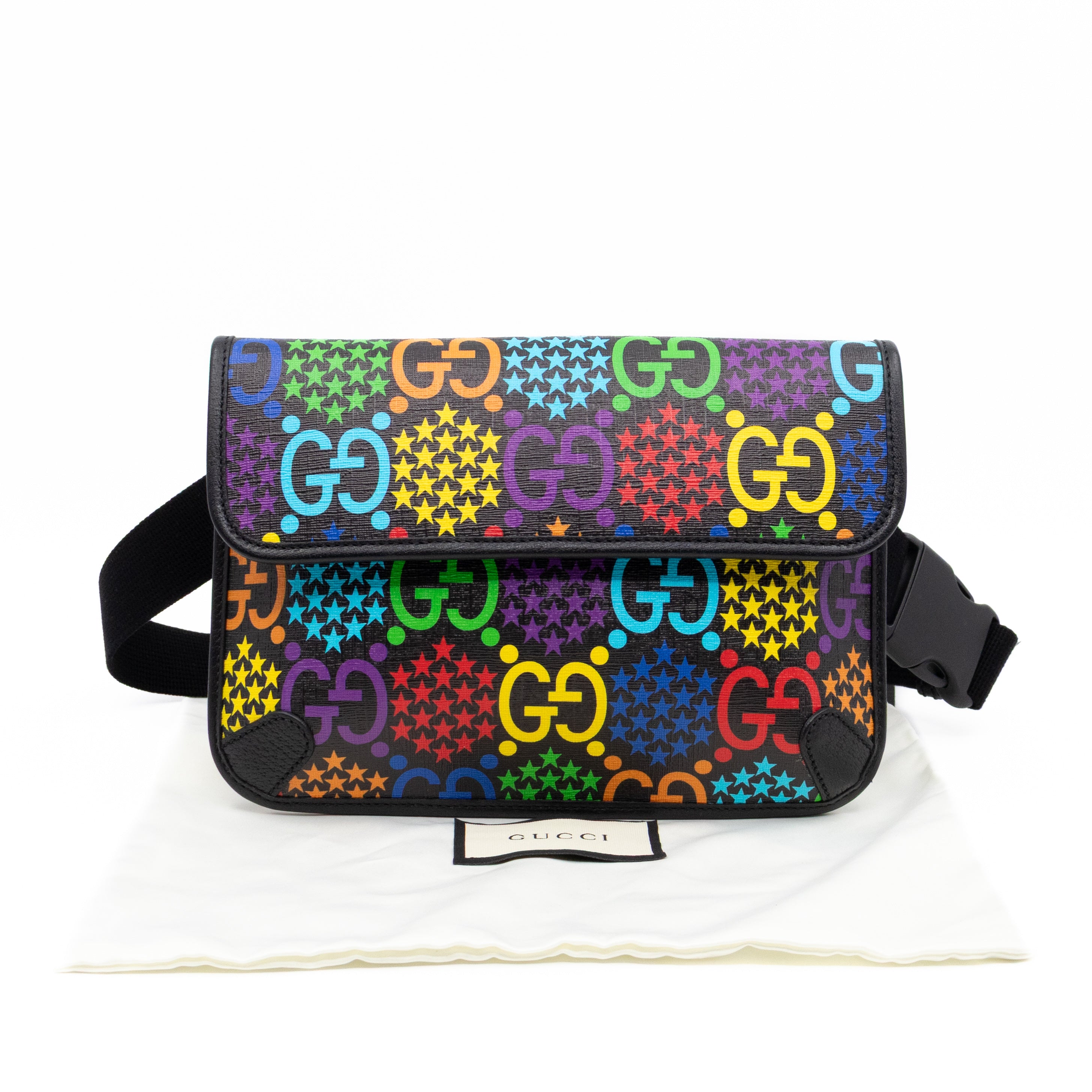 GG Belt Bag Black GG Psychedelic Canvas