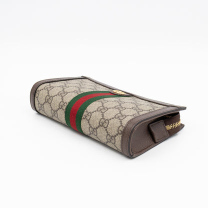 Ophidia GG Wrist Pouch GG Supreme Brown Leather