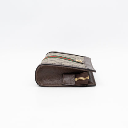 Ophidia GG Wrist Pouch GG Supreme Brown Leather