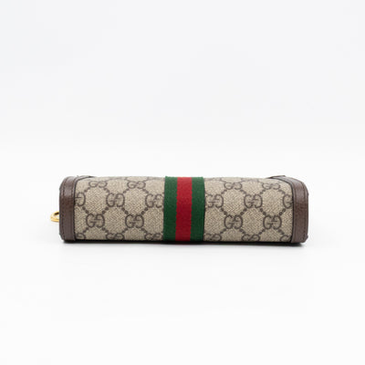 Ophidia GG Wrist Pouch GG Supreme Brown Leather