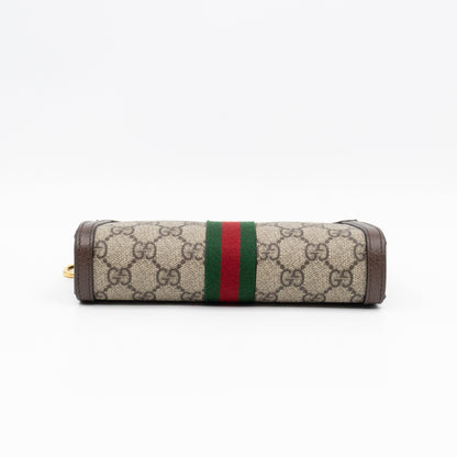 Ophidia GG Wrist Pouch GG Supreme Brown Leather