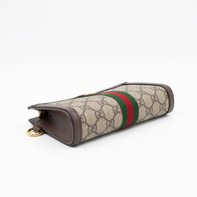 Ophidia GG Wrist Pouch GG Supreme Brown Leather
