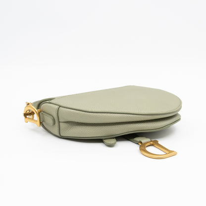 Mini Saddle Bag Light Green Leather