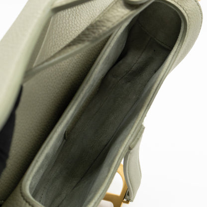 Mini Saddle Bag Light Green Leather
